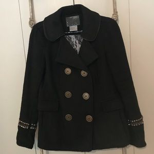 BKE studded black peacoat
